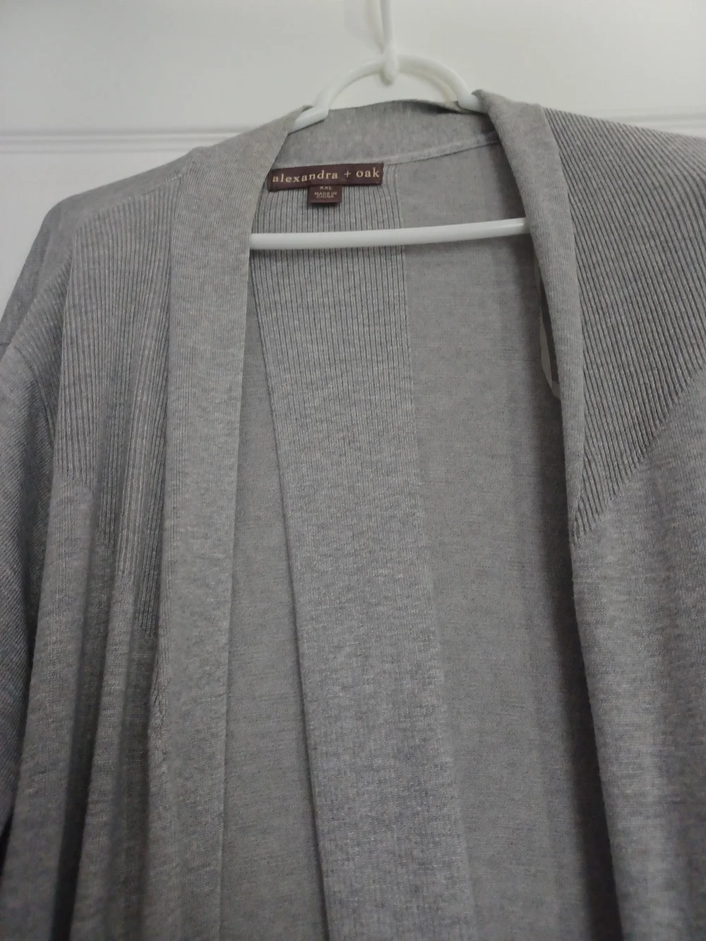 Alexander and Oak Womens Size XXL Light Gray Open-Front Sweater Cardigan